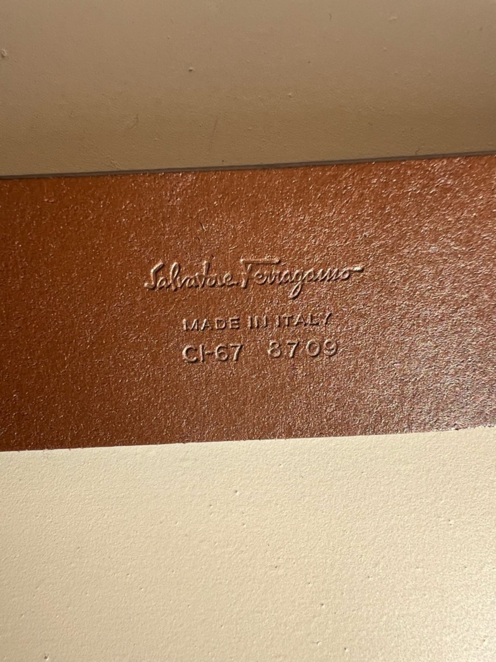 Salvatore Feragamo Brown Leather Loop Belt with Silver Buckle - Picture 4 of 6